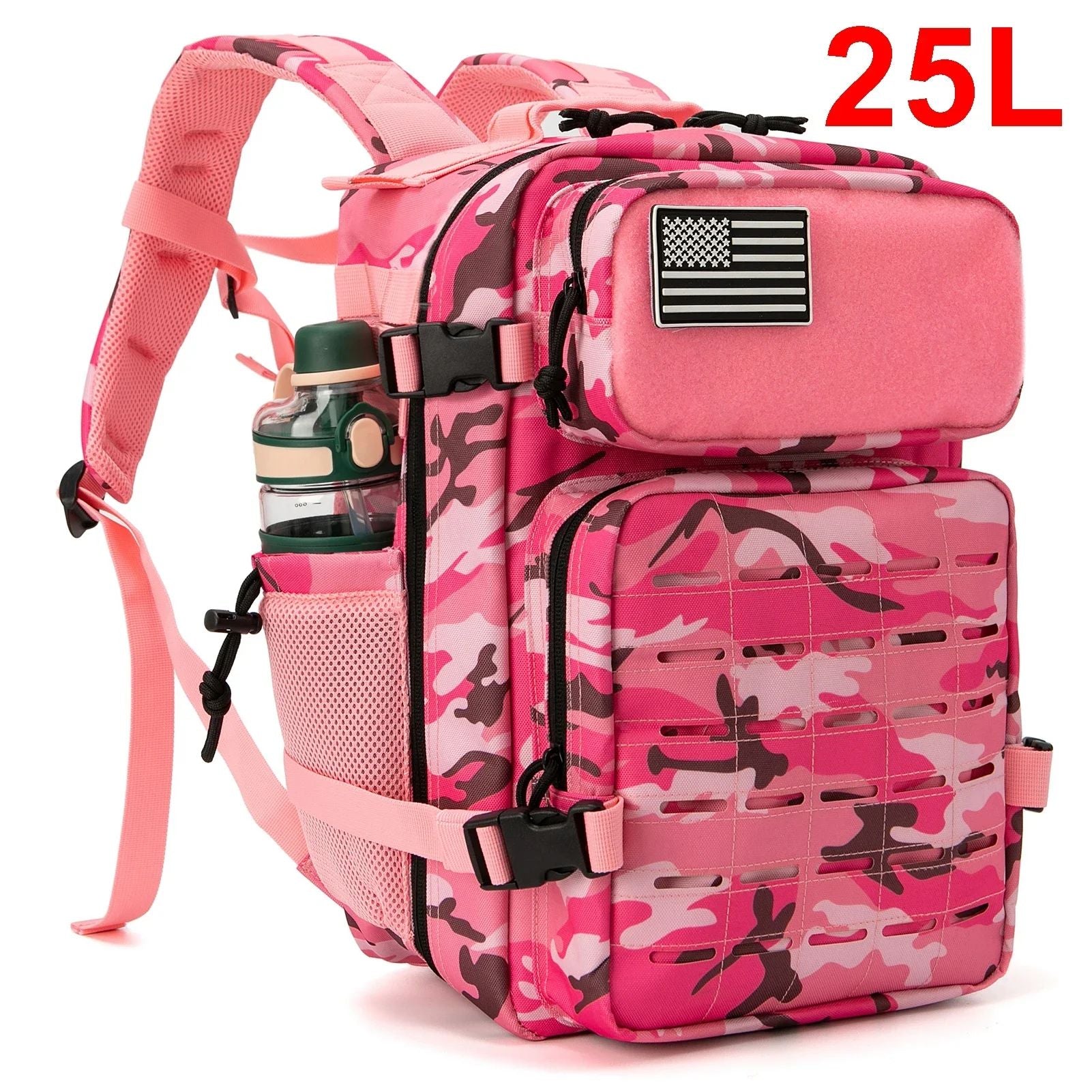 25L / 45L Tactical Backpack Outdoor Survival, Hiking & Bug Out Bag with Bottle Holder