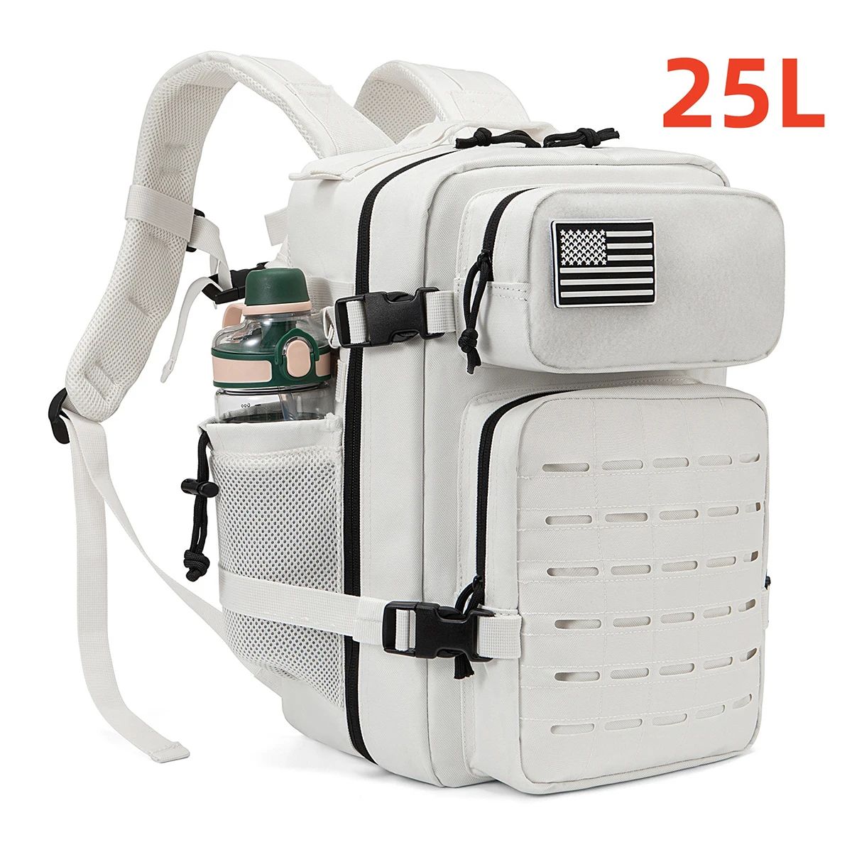 25L / 45L Tactical Backpack Outdoor Survival, Hiking & Bug Out Bag with Bottle Holder
