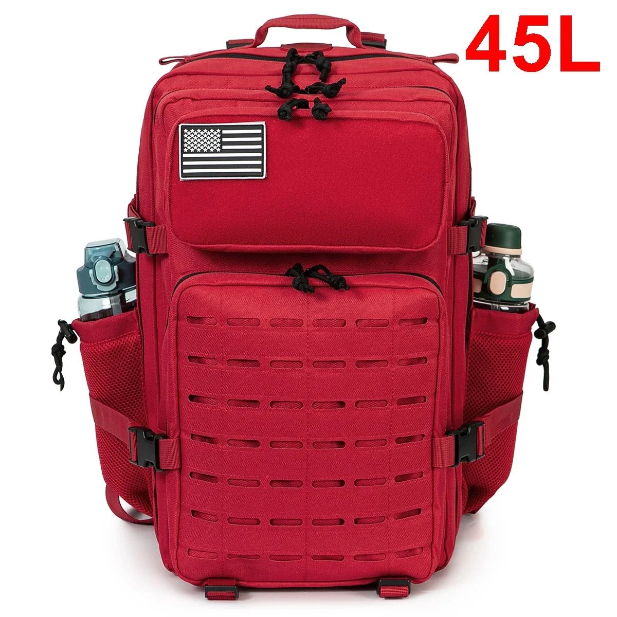 25L / 45L Tactical Backpack Outdoor Survival, Hiking & Bug Out Bag with Bottle Holder