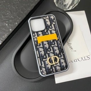 Luxury Dior Leather iPhone Case with Card Wallet
