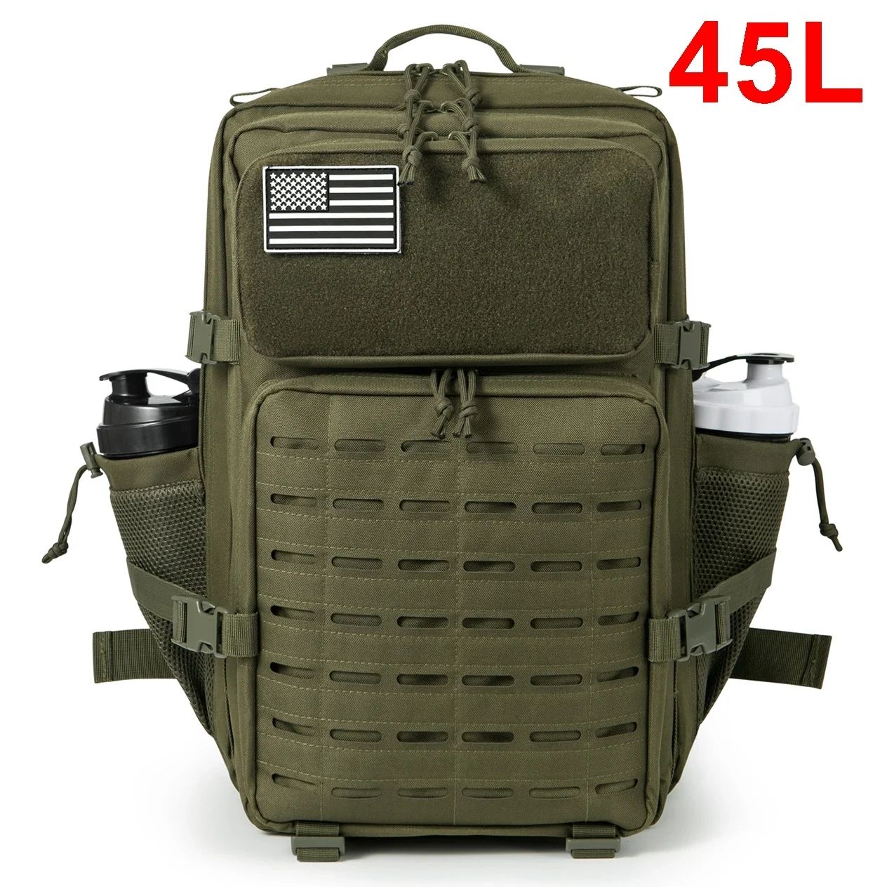 25L / 45L Tactical Backpack Outdoor Survival, Hiking & Bug Out Bag with Bottle Holder