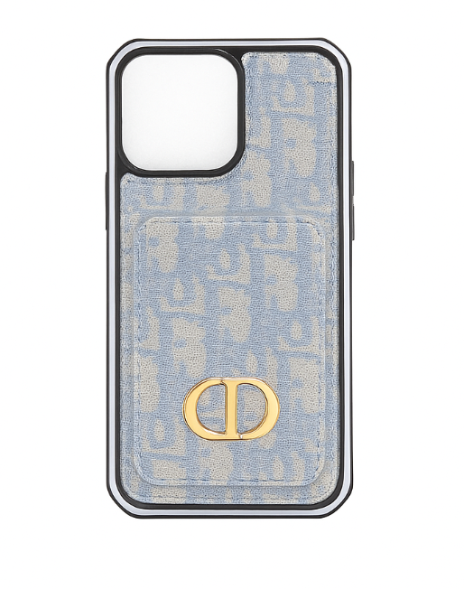 Luxury Dior Leather iPhone Case with Card Wallet