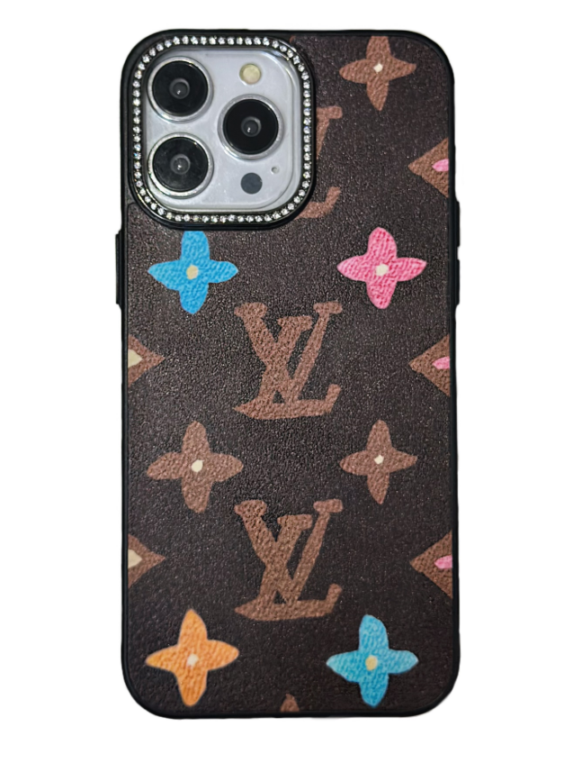 Sparkling Diamond Monogram Apple Elegant Protective Phone Case