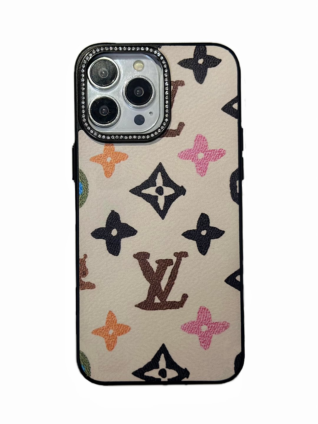 Sparkling Diamond Monogram Apple Elegant Protective Phone Case