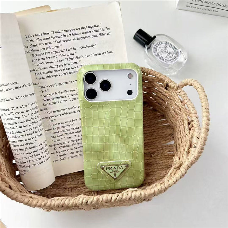 Prada Triangle Logo iPhone Case Luxury Designer Phone Cover
