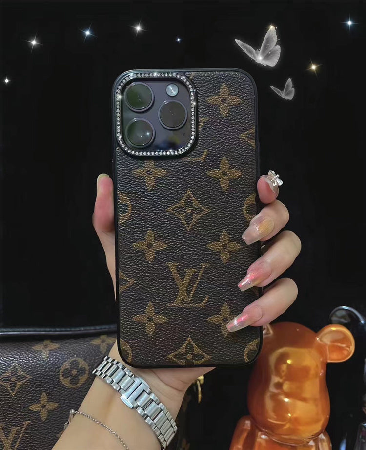 Leather Monogram iPhone Case