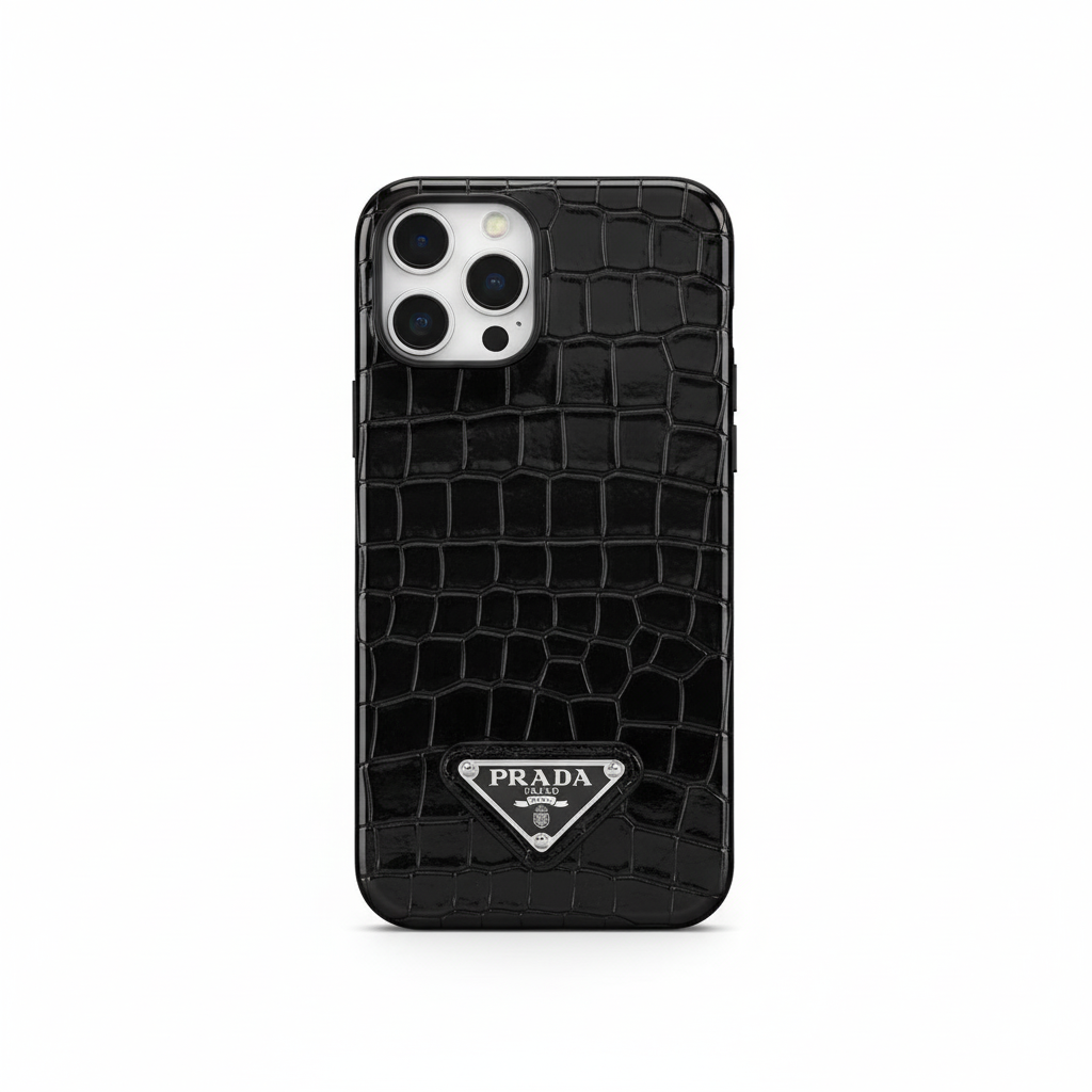 Prada Triangle Logo iPhone Case  Luxury Designer Phone Cover