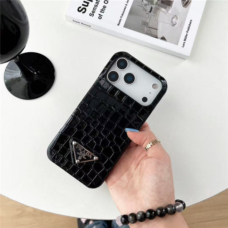 Prada Triangle Logo iPhone Case  Luxury Designer Phone Cover