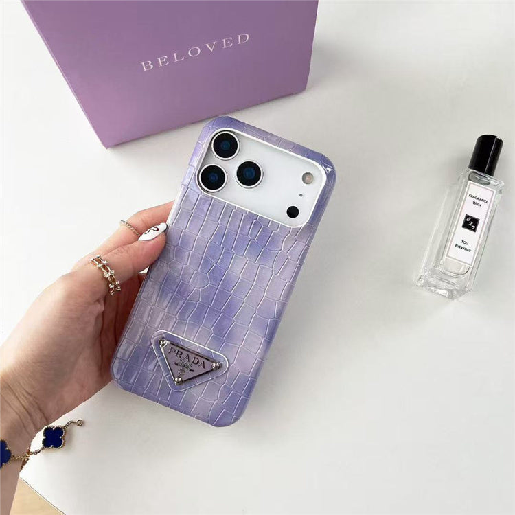 Prada Triangle Logo iPhone Case  Luxury Designer Phone Cover