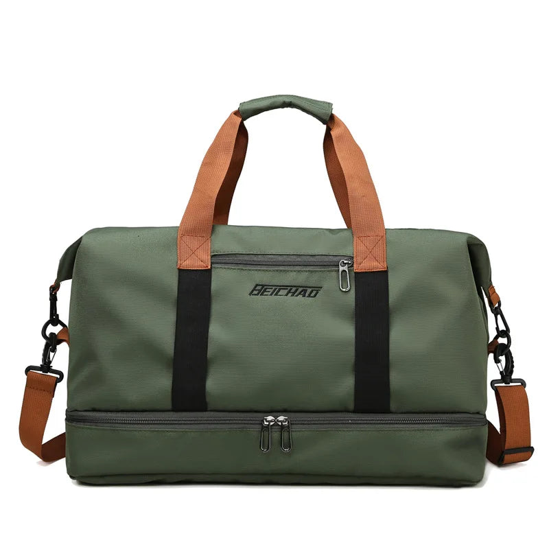 Versatile Travel Gym Bag  Compact Weekender Duffel with Shoulder & Crossbody Straps