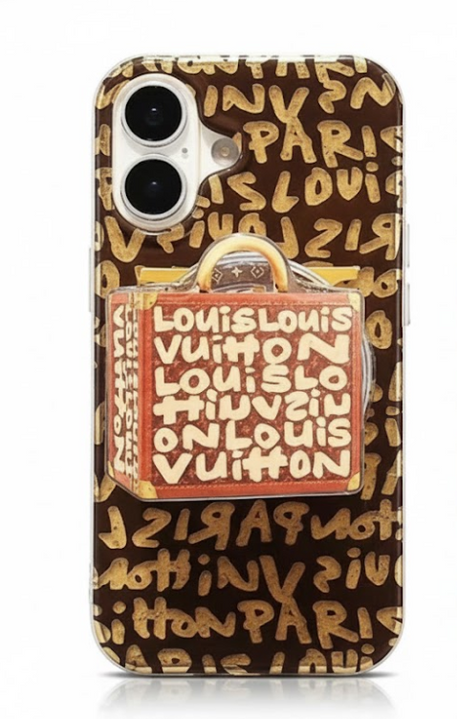 Monogram Transparent iPhone Case with Butterfly Pop Socket