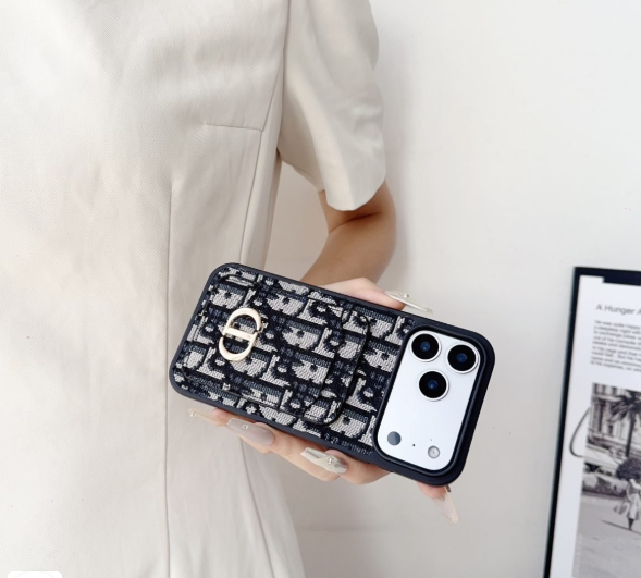 Luxury Dior Leather iPhone Case with  Card Wallet